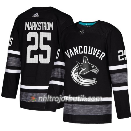 Män Ishockey Vancouver Canucks tröja Jacob Markstrom 25 Svart 2019 All-Star Adidas Authentic